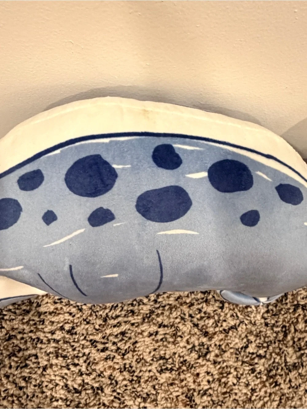 Blue Dino Plush Accent Pillow - Cute Decorative Throw